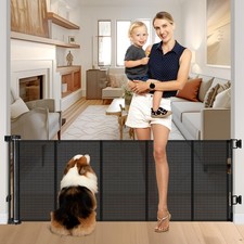 Reinforced 28 Inch Tall Retractable Dog Gate Small Baby Gate - Easy Step Over...