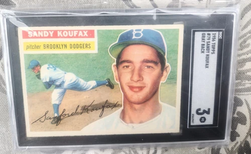 Sandy Koufax 1956 Topps Gray Back #79 SGC 3 🔥🔥 Dodgers