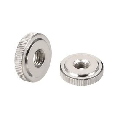 Knurled Thumb Nuts, M8 Female Threaded Thin Type, Nickel Plating, 5Pack