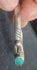 925 Sterling Silver: Vintage; Oval Turquoise, Open Ends Native American Bracelet — photo 6