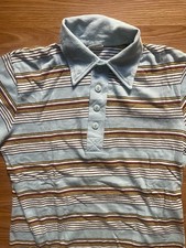 VINTAGE MONTGOMERY WARD STRIPED POLO SHIRT-Small-SINGLE STITCHING