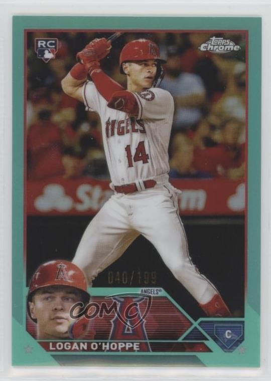 2023 Topps Chrome Aqua Refractor 40/199 Logan O'Hoppe #188 1i6e