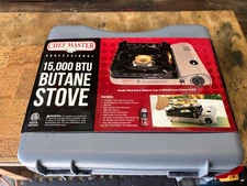 Chef Master 15,000 BTU Output Portable Butane Camping Stove, Peizo Ignition