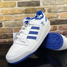 Mens Size 10 - Adidas Originals Forum Low CL White Royal Blue Sneakers IH7829