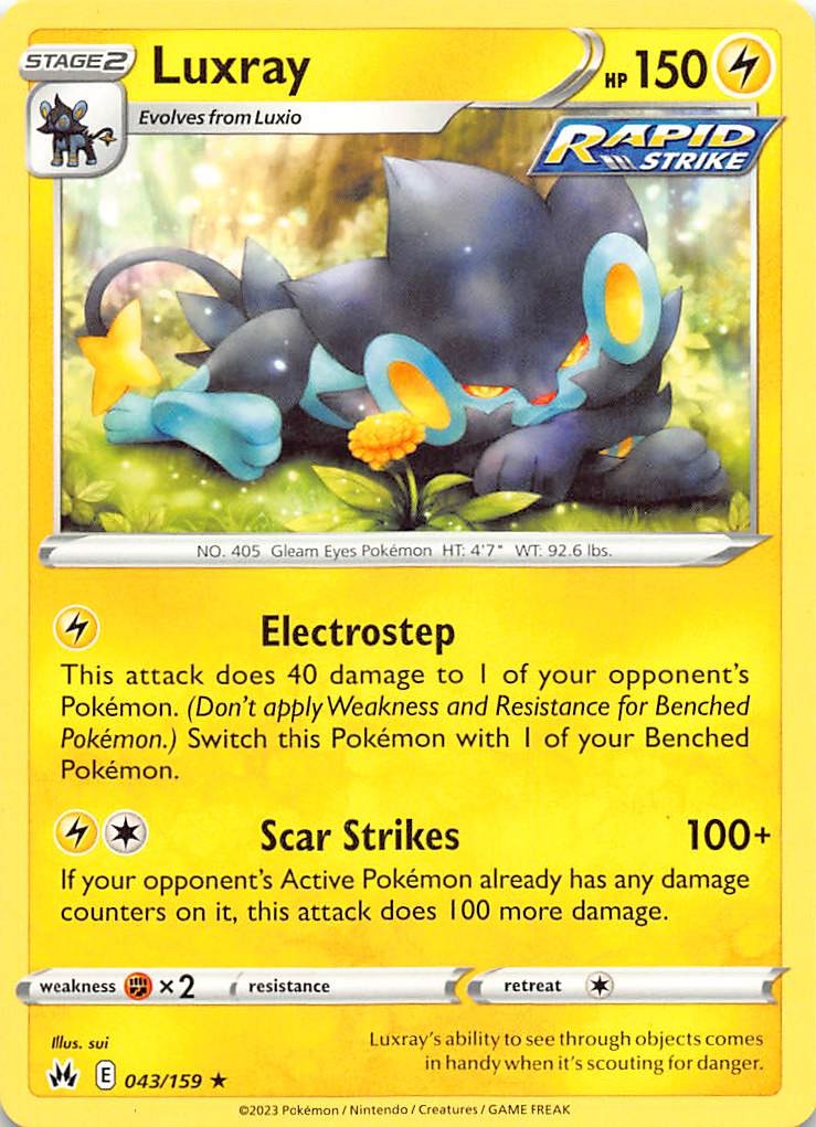 LUXRAY 043/159 - RARE - CROWN ZENITH POKEMON - MP