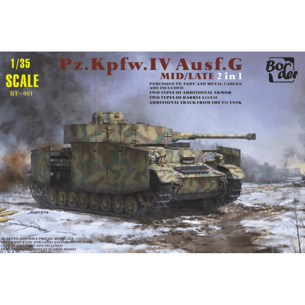 Border Models 1:35 Pz.Kpfw.IV Ausf.G Mid/Late 2 in 1 Military Model Kit BT-001