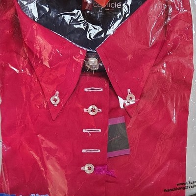 7camicie Klassisches Herrenhemd Rot Button-Down Kragen Knopfleiste Gr. L