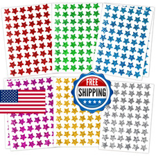 1620 Pack, 6 Colors, Holographic Small Star Stickers for Kids Reward, Behavior C