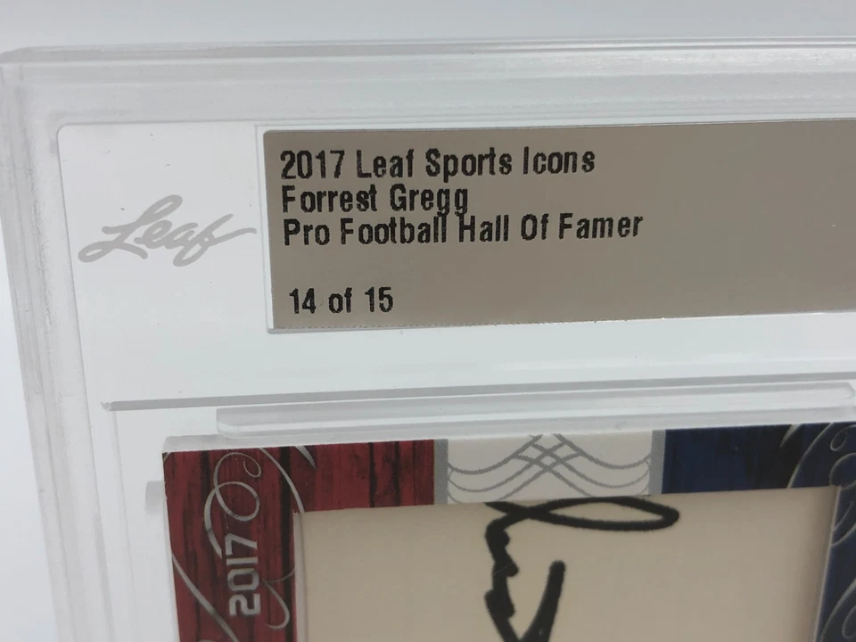 FORREST GREGG RARE/15 CUT AUTO Card 2017 Leaf Sports Icons Signed GB PACKERS HOF - Image 3 of 4