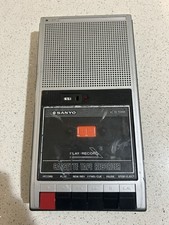 Vintage Sanyo Slim Cassette Tape Recorder Model Slim 3 Works But Needs New Belt