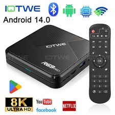 Smart TV BOX Android 14 WIFI 8K 32/64GB Lettore multimediale di rete Octa Core HD USB
