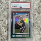 2024 Donruss - Rated Rookie Drake Maye #379 Optic Preview Red & Green  PSA 10