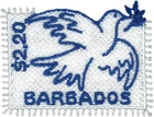 BARBADOS 2025 Dove of Peace Embroidered STAMP MNH