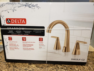 #ad Delta Sparrow Two Handle Widespread Champagne Bronze Bathroom Faucet $125.00