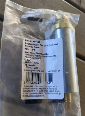 481600 Replacement For Eljer 490-5264-02 Shower Diverter Stem Hot/Cold Qty-1 Pc