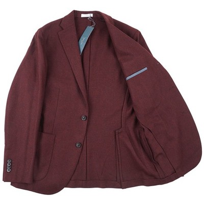 Boglioli Burgundy Woven Herringbone Wool 'K Jacket' Sport Coat 38
