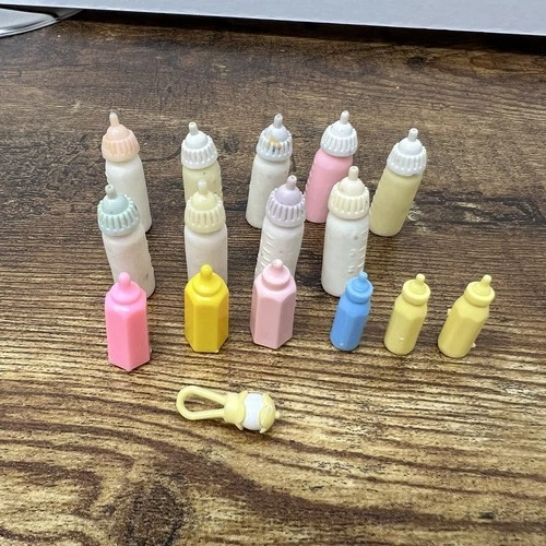 Vintage Doll Baby Bottle Lot Barbie Fisher Price Nursery Accessories Pacifier