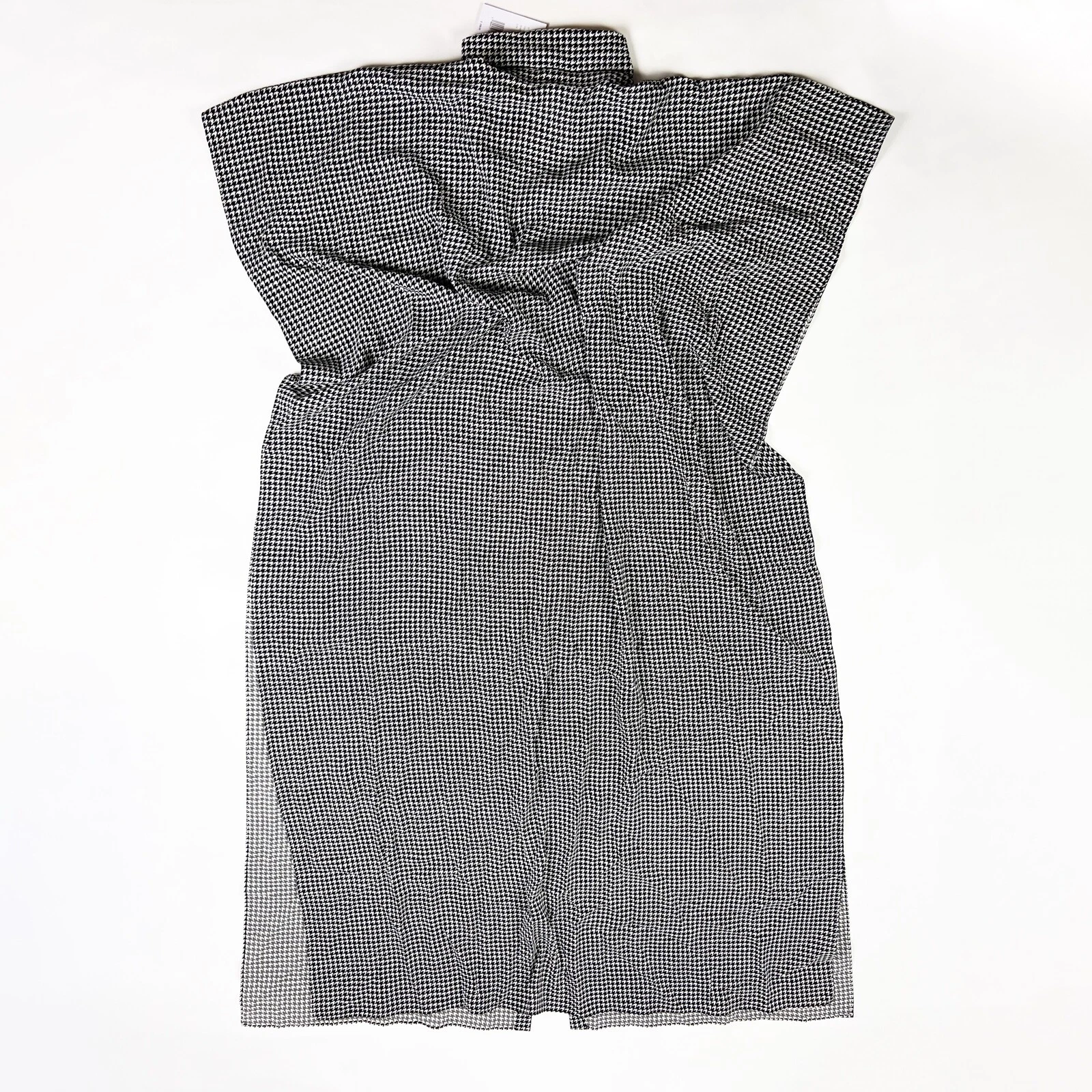 Maxi Abito 4 NUOVO Collezione Michael Kors Nero Bianco Piede di Poule Seta Chiffon