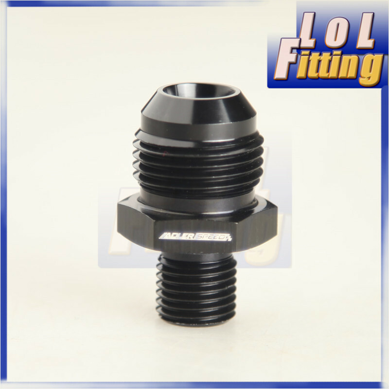 AN-10 To M12x1.5 Adapter – Black JIC Flare To Metric Straight Male Hose Fitting 12 thumbnail image