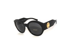 Versace 4380B 4380 GB1/87 Black Gold Grey Sunglasses Round