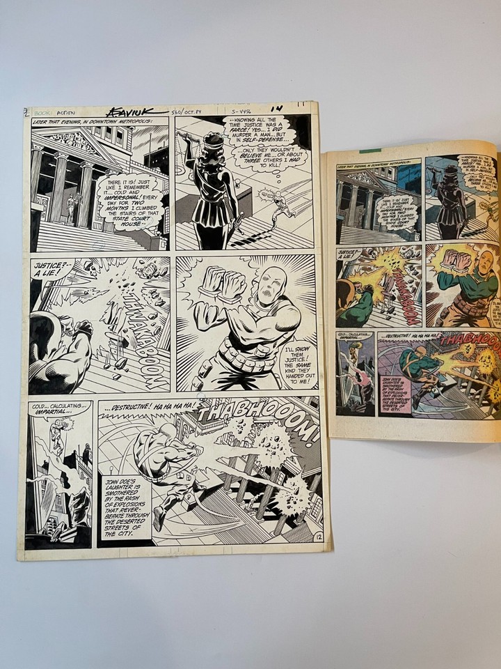 Action Comics #560 Page 12 Original Comic Art Interior Page Alex Saviuk (1984) Comic Art