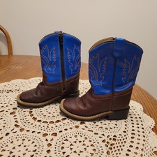 Old West Boy's Leather Cowboy Boots Sz. 6.5 Little Boy' s Worn Once