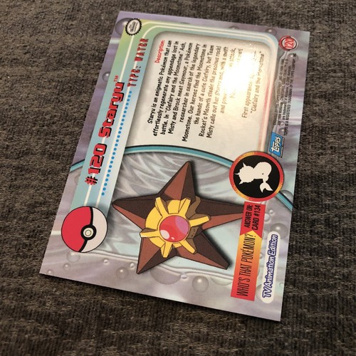 #120 Staryu Rainbow Foil Topps TV Animation Series 3 Pokemon Card 2000 - Picture 7 of 9