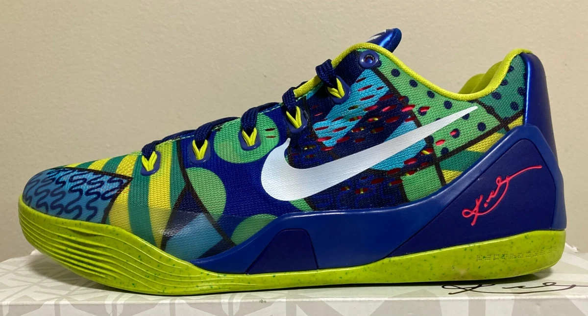 Nike Kobe 9 EM Low Brazil World Cup blue/venom green, sz 8 DS w/box  (646701-413)