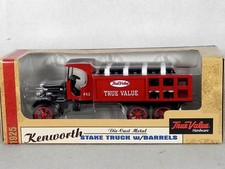 Ertl Die-Cast Metal Kenworth Stake Truck w Barrels Coin Bank - True Value