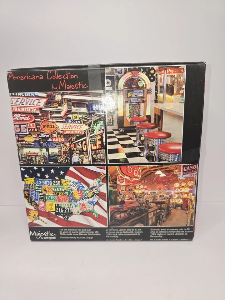 Majestic Springbok 家庭拼图州牌照美国国旗地图 1000 块 — 第 3/4 张图片