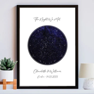 'The Night We Met' Star Map - Custom Poster Print