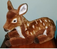 FAO Schwarz DEER FAWN Laying 18" Realistic Plush Toys R Us 2015 Stuffed Toy Spot