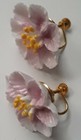 Vintage DENTON England Bone China Screw Back Earrings — photo 4