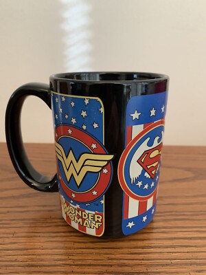 Rare HTF 4 Super Hero On One Large 20 Oz Coffee Mug Cup Batman Superman  Wonder + | eBay