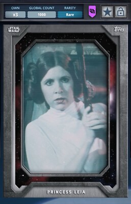 Topps Star Wars Card Trader 2017 Princess Leia Organa Holo-Screen Rare 1000cc