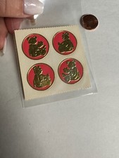 Vintage 1980's Golden Embossed Teddy Bear Scrapbooking Rare Stickers Gold