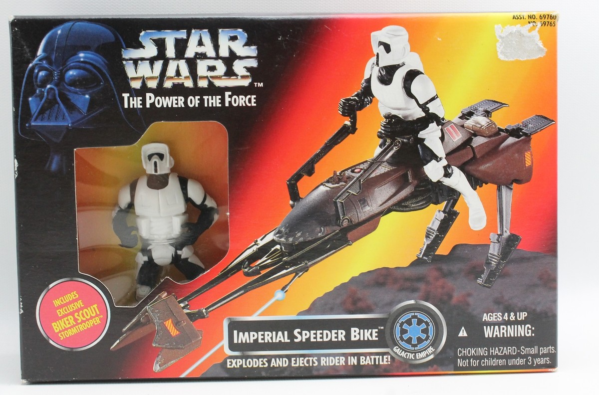 Star Wars Power of the Force Imperial speeder Bike with Biker