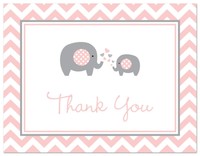 50 Cnt Pink Grey Chevron Elephant Baby Thank You Cards on sale 50 Cnt Pink Grey Chevron Elephant Baby Thank You Cards on sale