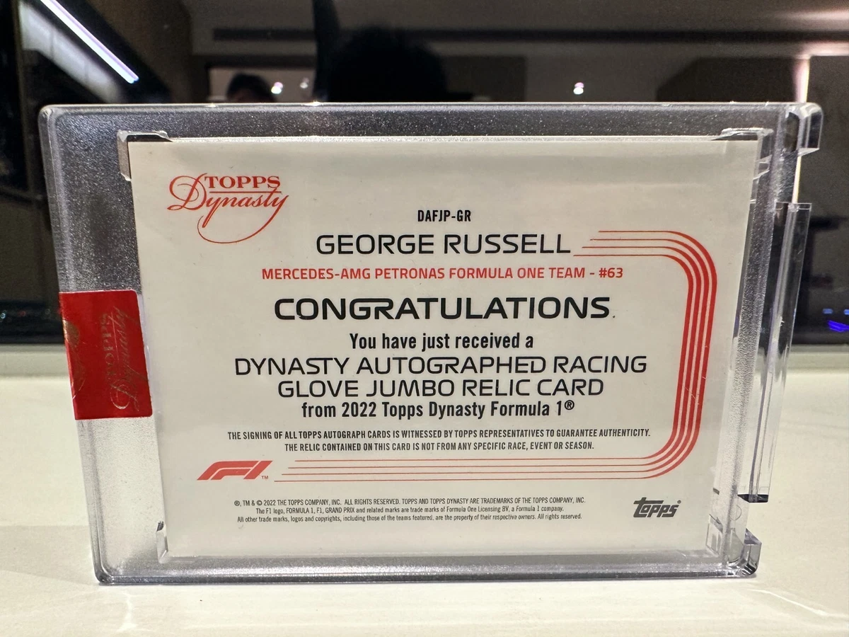 2022 Topps Dynasty F1 GEORGE RUSSELL 1/1 Auto Jumbo Flag Patch Mercedes  DAFJP-GR