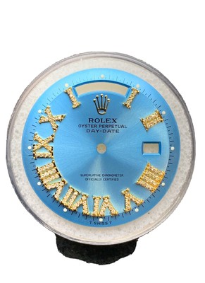 Rolex President  Non Quick 36mm Genuine Roman Aqua Blue Diamond Dial For Watch