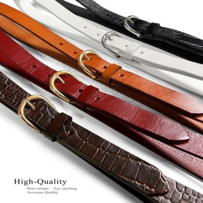 Women's Dress Belt 100% One Piece Full Grain Genuine Leather Casual Belt 1'' wide