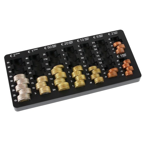 Organizador de Monedas Euros Centimos Contador Caja de Caudales Negro Coin Box - Imagen 2 de 9