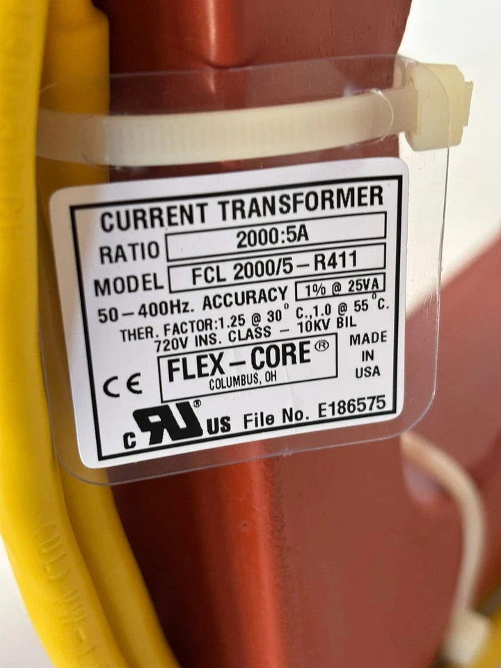Flex Core Silicone Rubber Current Transformer FCL 2000/5A-R411 4"x11" Window - Image 2 of 4