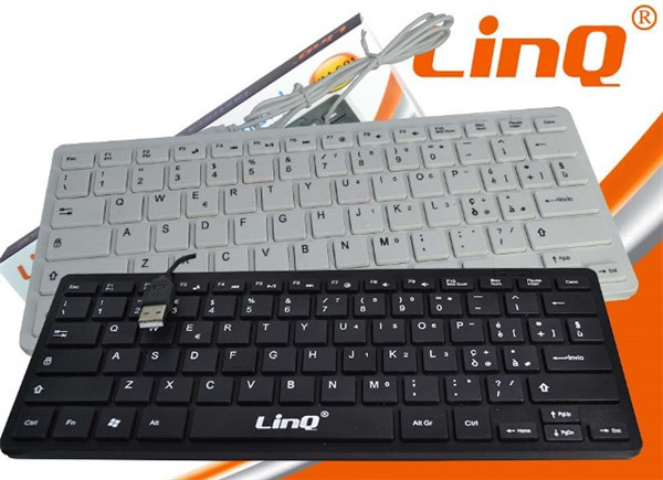 TASTIERA COMPATTA E ULTRA SLIM USB PER PC DESKTOP PORTATILE NOTEBOOK LINQ KM-681