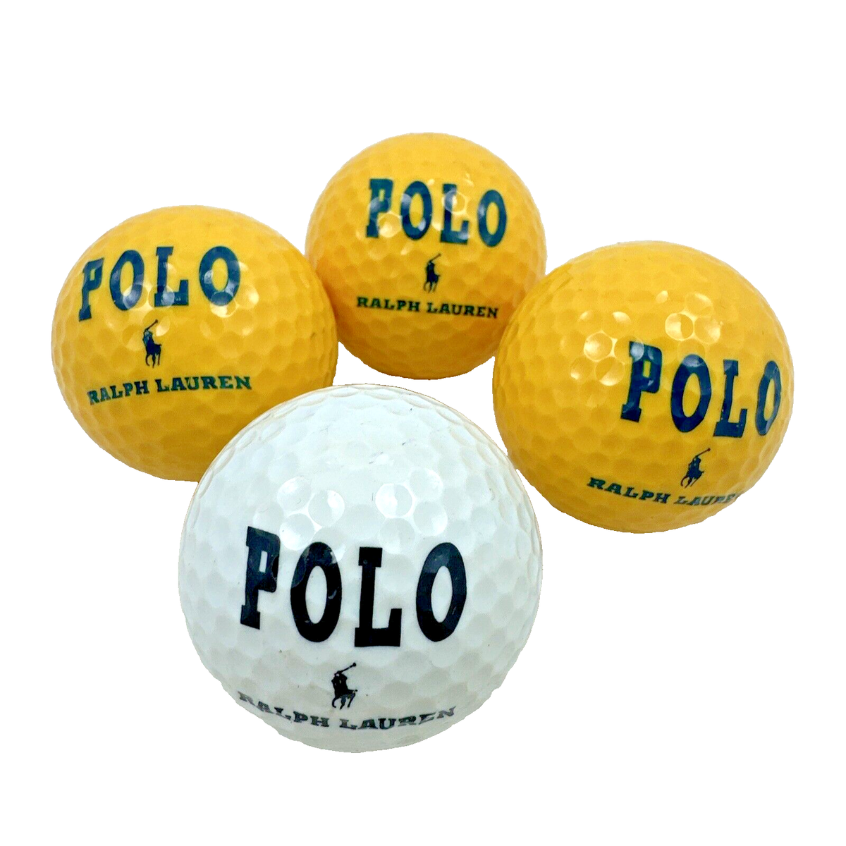 4 x SET OF POLO RALPH LAUREN 2 GOLF BALLS 3 YELLOW 1 WHITE