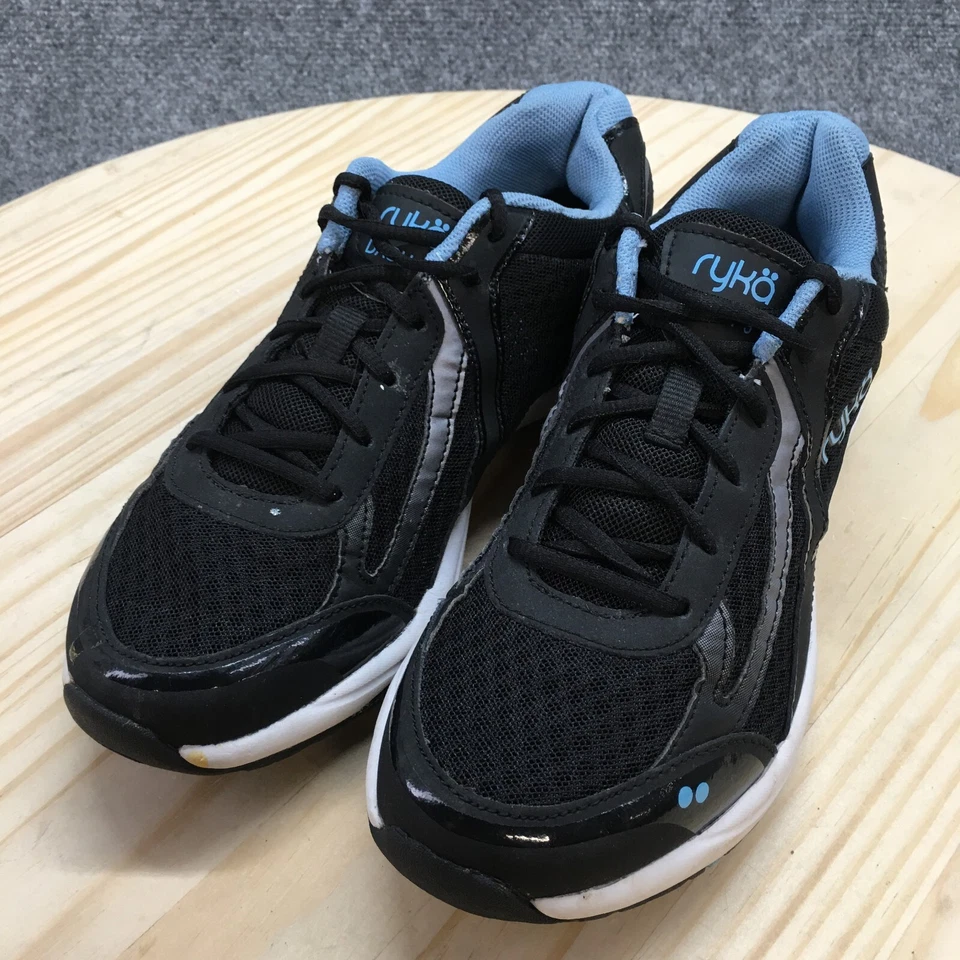 Ryka Zapatos Mujer 8.5 M Dash 3 Deportivos Bajos Tenis Azul Negro Cuero Con Cordones Foto 4 de 4