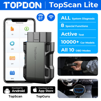 2026 TOPDON TopScan Bluetooth OBD2 Scanner Code Reader All System Car Diagnostic