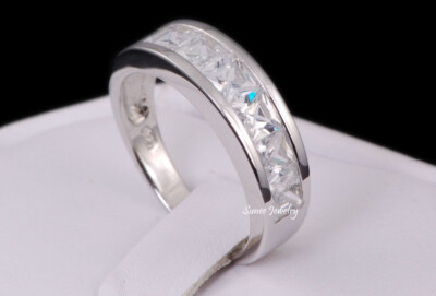 Mens Wedding Ring Sterling Silver Wedding Band size 7 to 13.5