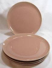 Oneida USA Four (4) Vintage RUSSEL WRIGHT CORAL Dinner Plates GC 