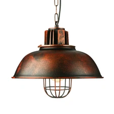 Industrial Pendant Light Rustic Hanging Dome Warehouse Iron ﻿E27 Ceiling Light